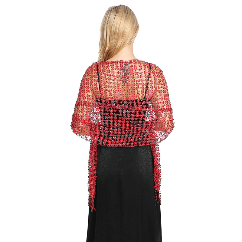 Stole Wedding Shawl - Chal con flecos de lentejuelas europeas