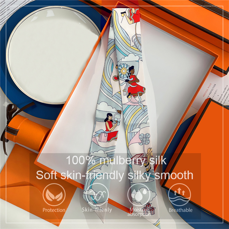 Silk Neck Scarf - 100% bufanda de seda Mulberry para