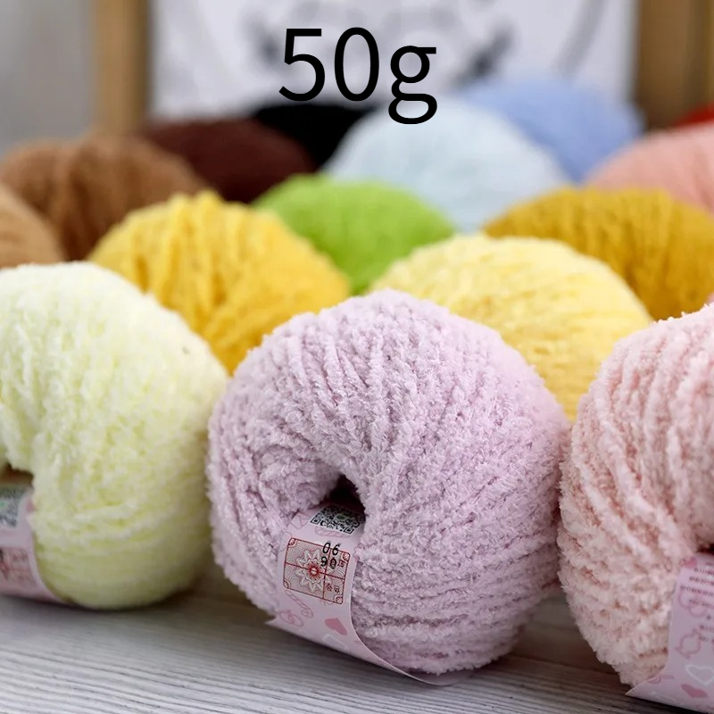 Woven Scarf Blanket - Hilo de Felpa Corta de 50g