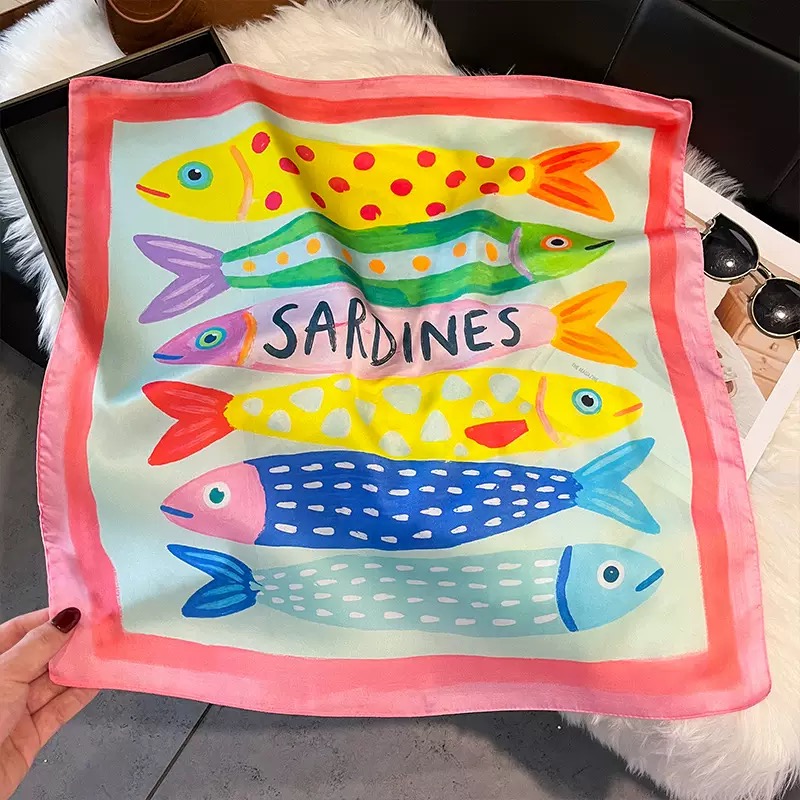 Silk Neck Scarf - Pañuelos de Seda Cuadrados con Estampado