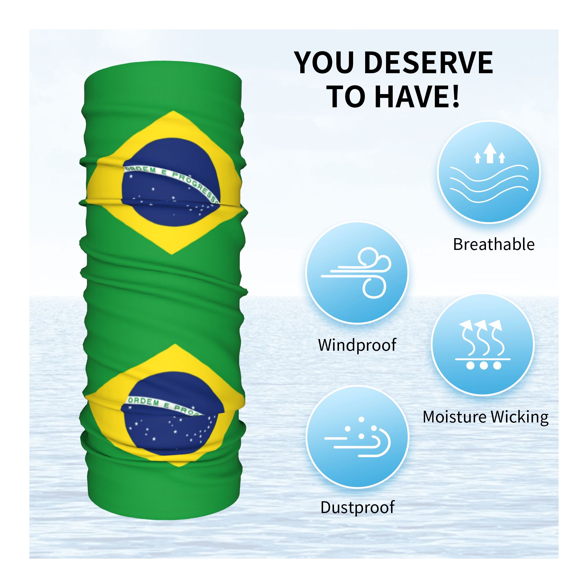 Bandana con bandera de Brasil  - Neck Warmer Tube reseña y precio