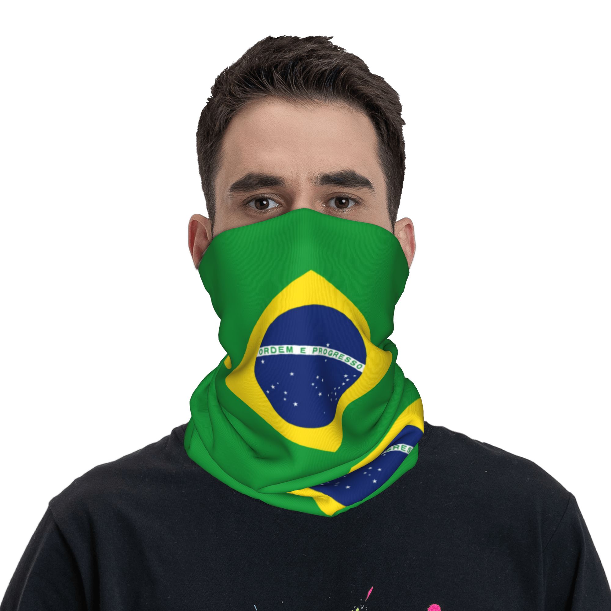 Bandana con bandera de Brasil  - Neck Warmer Tube reseña y precio